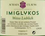 Achaia Clauss Imiglykos Weißwein lieblich 11% vol., 6 x 2 l Flasche