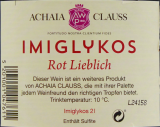 Achaia Clauss Imiglykos Rotwein lieblich 11% vol., 6 x 2 l Flasche