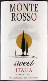 Monte Rosso Sweet Italia Rotwein lieblich 9.5% vol, 6 x 0.75 l Flasche.