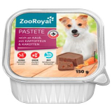 ZooRoyal Hundefutter Pastete reich an Kalb mit Kartoffeln und Karotten, 11 x 150g Schale