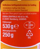 Gut & Günstig Delikatess Geflügel Würstchen 6 x 250g Gläser