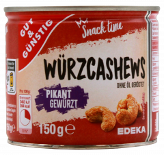 Gut & Günstig Cashewkerne pikant gewürzt, 10 x 150g Dosen