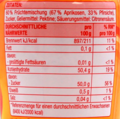 Edeka Feines Frucht-Mousse Aprikose & Pfirsich 5 x 300g Gläser