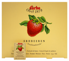 Darbo Erdbeer Fruchtaufstrich, 100 x 25g Päckchen