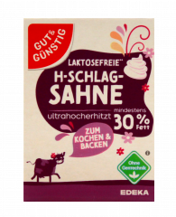 Gut & Günstig H-Sahne laktosefrei 30%, 9 x 200g Packungen