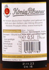 König Pilsener 4.9% vol., 20 x 500ml Flaschen MEHRWEG