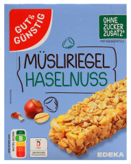 Gut & Günstig Müsliriegel Haselnuss 9 x 200g Packungen