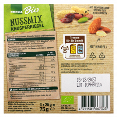 Edeka Bio Nussmix Knusperriegel 5 x 75g Packungen