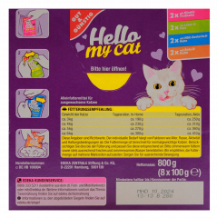 Gut & Günstig Hello my Cat Zarte Häppchen in Gelee, 4 x 800g Packungen