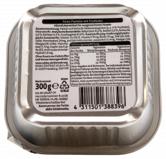Edeka Feine Pastete mit Truthahn Hundefutter, 10 x 300g Becher
