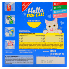 Gut & Günstig Hello my cat Zarte Häppchen in Sauce, 4 x 800g Packungen