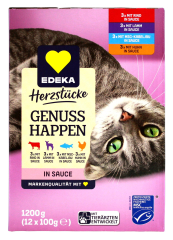 Edeka Herzstücke Genuss Happen in Sauce in 4 Geschmackssorten, 4 x 1200g Packungen