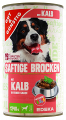 Gut & Günstig Saftige Brocken mit Kalb in feiner Sauce, 6 x 1240g Dosen