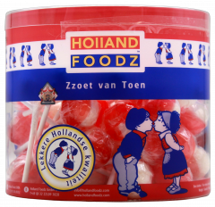 Holland Foodz Brause Lollis mit Erdbeergeschmack 3 x 720g Dosen