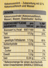 Edeka Classic Line Kokosnussmilch cremig 6 x 1000ml Packungen