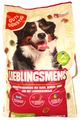 Gut & Günstig Lieblingsmenü Hundevollnahrung mit Huhn, Gemüse, Hierse und Lammgeschmack 10 kg Packung