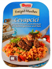 Buss freizeit Macher Cevapcici mit Balkangemüse und Reis, 6 x 300g Packungen