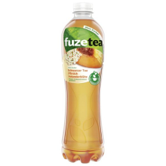 Fuze Tea Schwarzer Tee Pfirsich Holunder ohne Zucker 6 x 1250ml Flaschen EINWEG