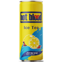 Hot Blood Ice Tea Zitrone, 24 x 330ml Dosen EINWEG