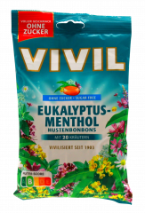 Vivil Eukalyptus-Menthol Hustenbonbons ohne Zucker 15 x 120g Beutel