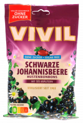 Vivil Hustenbonbons schwarze Johannisbeere ohne Zucker, 15 x 120g Beutel