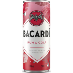 Bacardi Rum & Cola Mixgetränk 10% vol., 12 x 250ml Dosen EINWEG