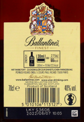 Ballantines Finest Blended Scotch Whisky 40% vol., 700ml Flasche