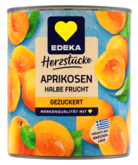 Edeka Herzstücke Aprikosen halbe Frucht gezuckert, 6 x 480g Dose