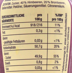 Edeka Herzstücke feines Fruchtmousse Himbeere & Brombeere, 10 x 300g Glas