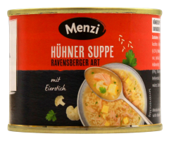 Menzi Hühnersuppe Ravensberger Art mit Eierstich, 4 x 5 x 200ml Dose