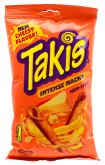 Takis Intense Nacho Non Spicy Corn Snacks with Cheesy Flavour, 18 x 100g Beutel