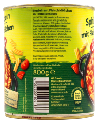 Erasco Spirli-Nudeln mit Fleischklößchen, 3 x 800g Dose