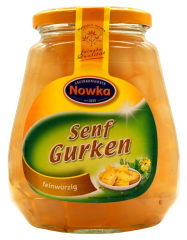 Nowka Senf Gurken feinwürzig, 5 x 340g Glas