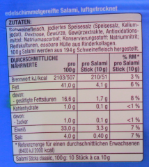 Gut & Günstig Salami Sticks classic, 8 x 100g Beutel