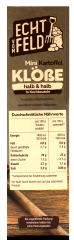 Echt vom Feld Mini Kartoffel-Klöße halb & halb in Kochbeuteln, 7 x 200g Packung