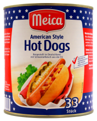 Meica American Style Hot Dogs Würstchen, 2 x 1.65 kg Dose