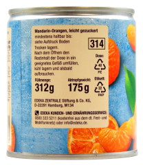Edeka Herzstücke Mandarin-Orangen leicht gezuckert, 6 x 175g Dose