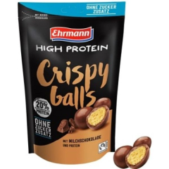 Ehrmann High Protein Crispy Balls mit Milchschokolade, 12 x 55g Beutel