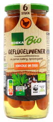 Edeka Bio Geflügelwiener im zarten Saitling, 6er Pack (6 x 250g)
