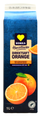 Edeka Herzstücke Orange Direktsaft mit Fruchtfleisch, 8 x 1 l Getränkekarton