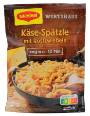Maggi Wirtshaus Käse-Spätzle mit Röstzwiebeln, 12 x 119g Beutel
