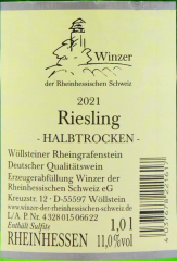 Winzer der Rheinhessischen Schweiz Riesling Weißwein halbtrocken 11% vol., 6 x 1 l Flasche