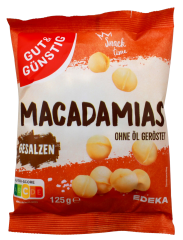 Gut & Günstig Macadamias gesalzen und geröstet, 8 x 125g Beutel