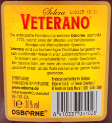 Osborne Veterano Solera 30% vol., 1 x 1 l Flasche