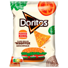 Doritos Burger King Tortilla Chips mit Flame Grilled Whopper Geschmack, 12 x 100g Tüte