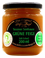 Wolfram Berge Tessinger Senfsauce Grüne Feige, 3 x 200ml Glas