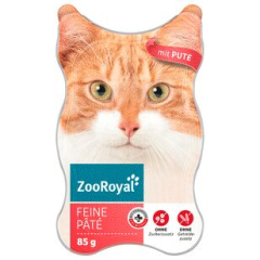 ZooRoyal Katzenfutter feine Pate mit Pute, 18 x 85g Schale