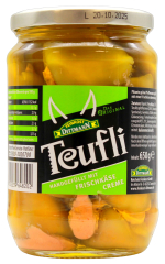 Feinkost Dittmann Teufli pikante grüne Pfefferonen mit Frischkäse gefüllt, 6 x 650g Glas