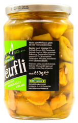 Feinkost Dittmann Teufli pikante grüne Pfefferonen mit Frischkäse gefüllt, 6 x 650g Glas