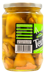 Feinkost Dittmann Teufli pikante grüne Pfefferonen mit Frischkäse gefüllt, 6 x 650g Glas